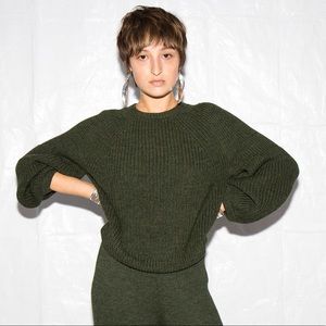 Mara Hoffman Eliza green alpaca wool sweater